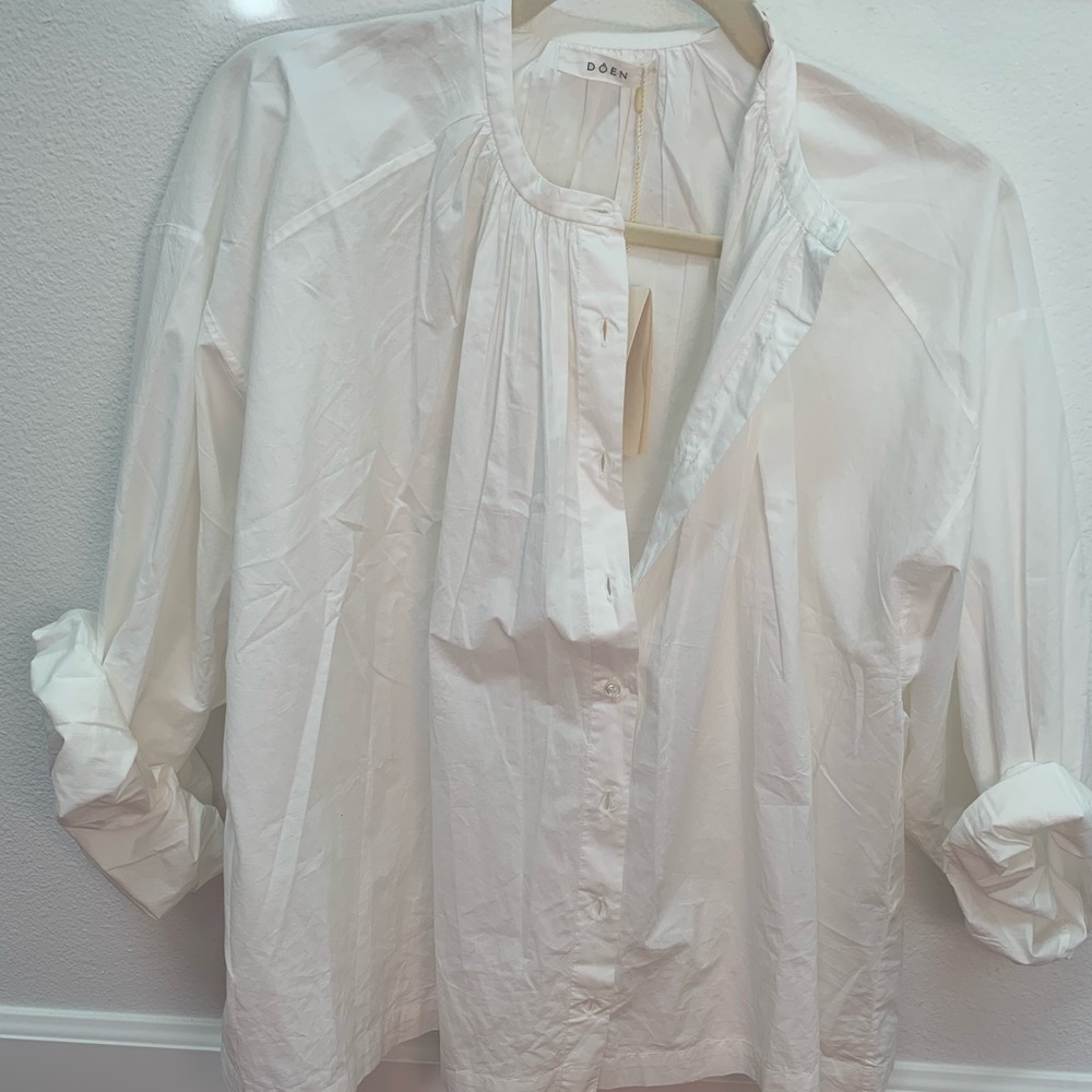 Doen The Jane Blouse-Salt Poplin